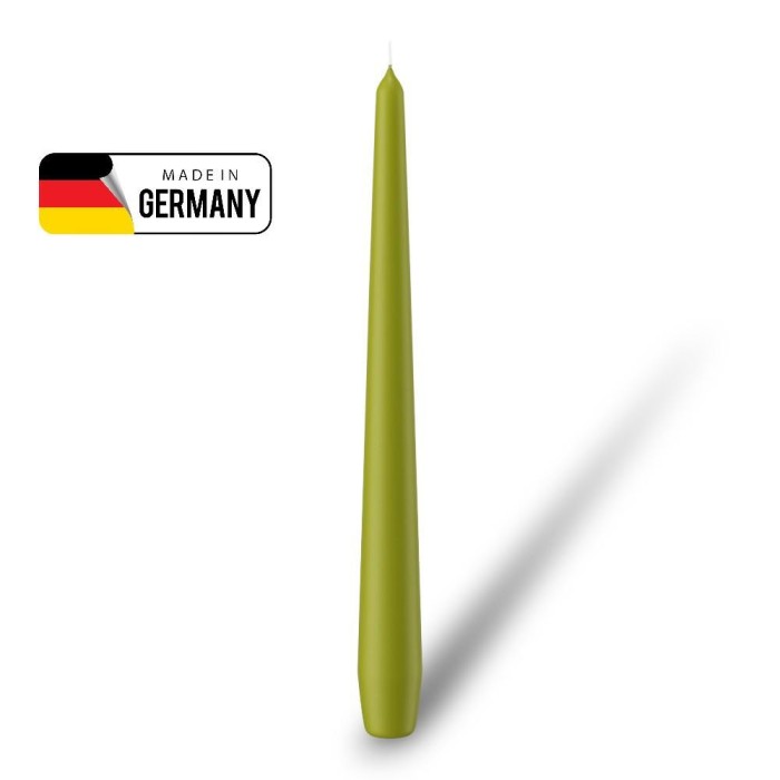 CANDELA CONICA 25X2.5CM VERDE PRATO